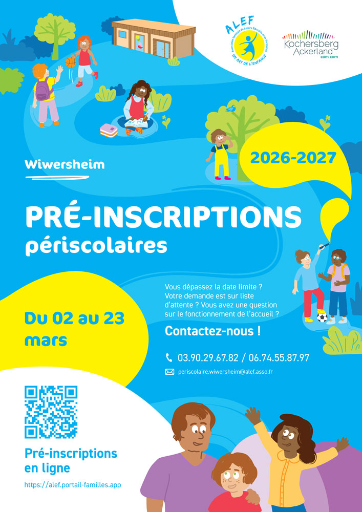 Pré-inscriptions aux périscolaires année 2026/2027 (du 2 au 23 mars)